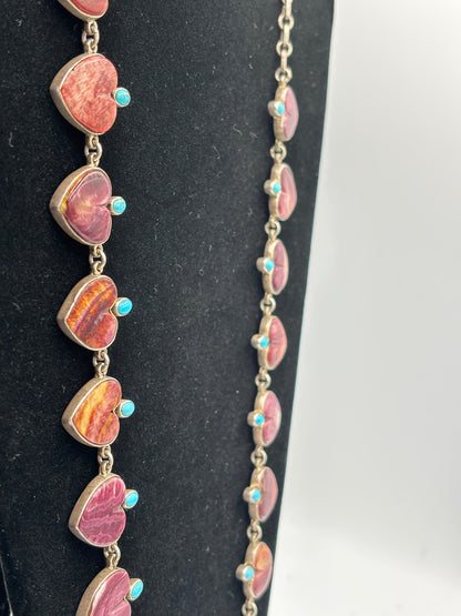 Purple Spiny & Turquoise Heart Necklace by Federico Jimenez