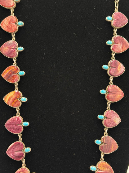 Purple Spiny & Turquoise Heart Necklace by Federico Jimenez