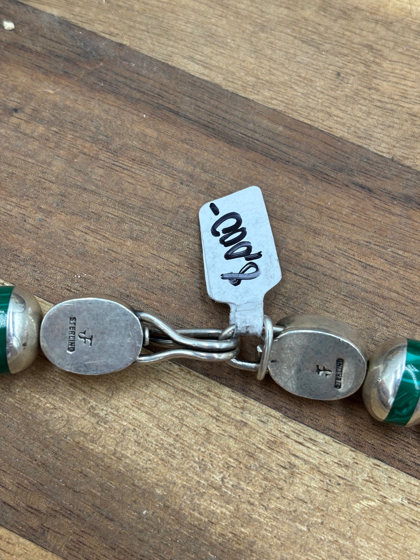 Malachite Inlayed Sterling Silver Pearls by Federico Jimenez