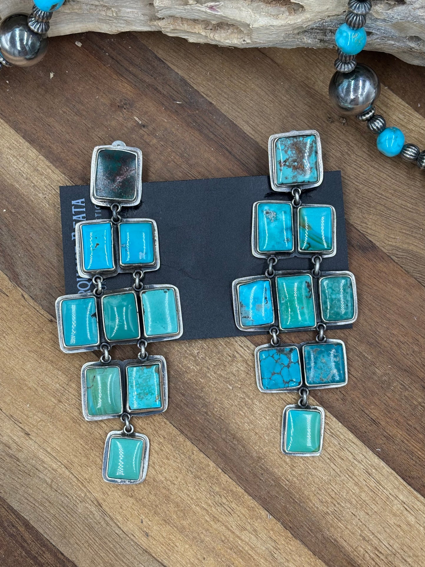 Turquoise Rectangle Earrings by Federico Jimenez