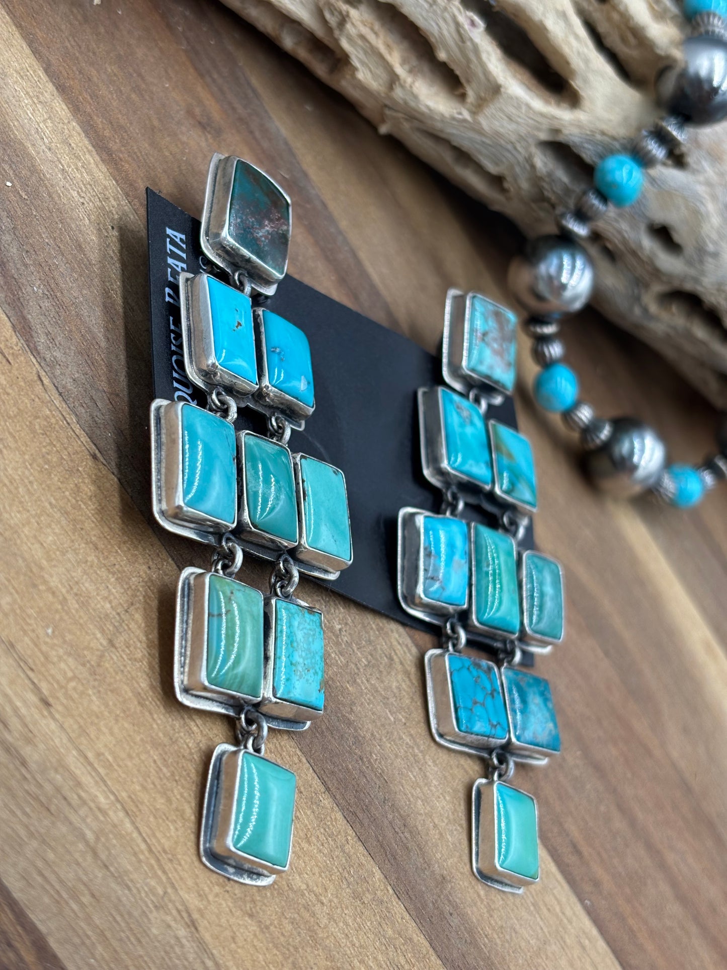 Turquoise Rectangle Earrings by Federico Jimenez