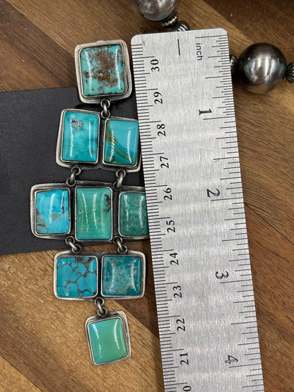 Turquoise Rectangle Earrings by Federico Jimenez