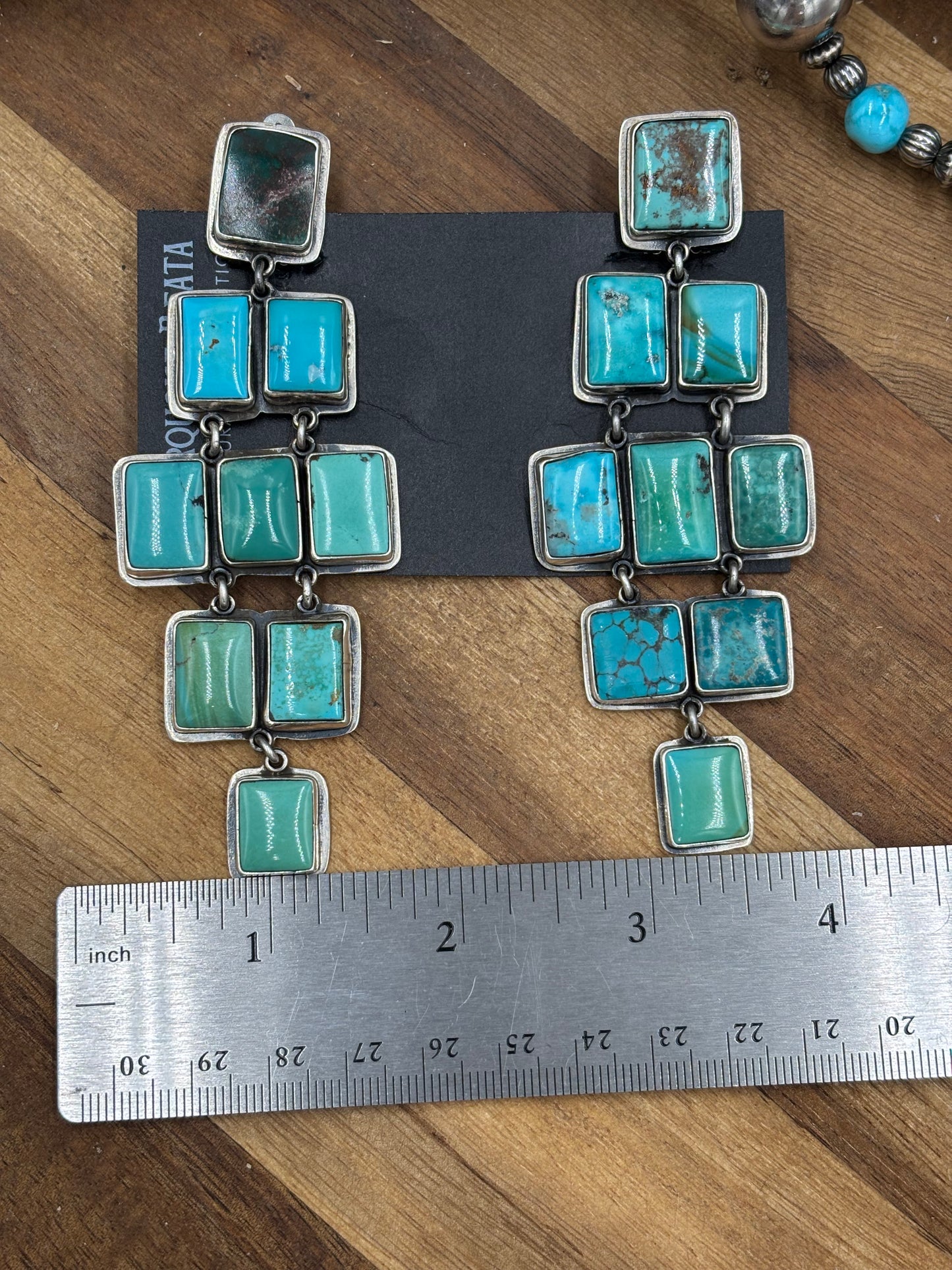 Turquoise Rectangle Earrings by Federico Jimenez