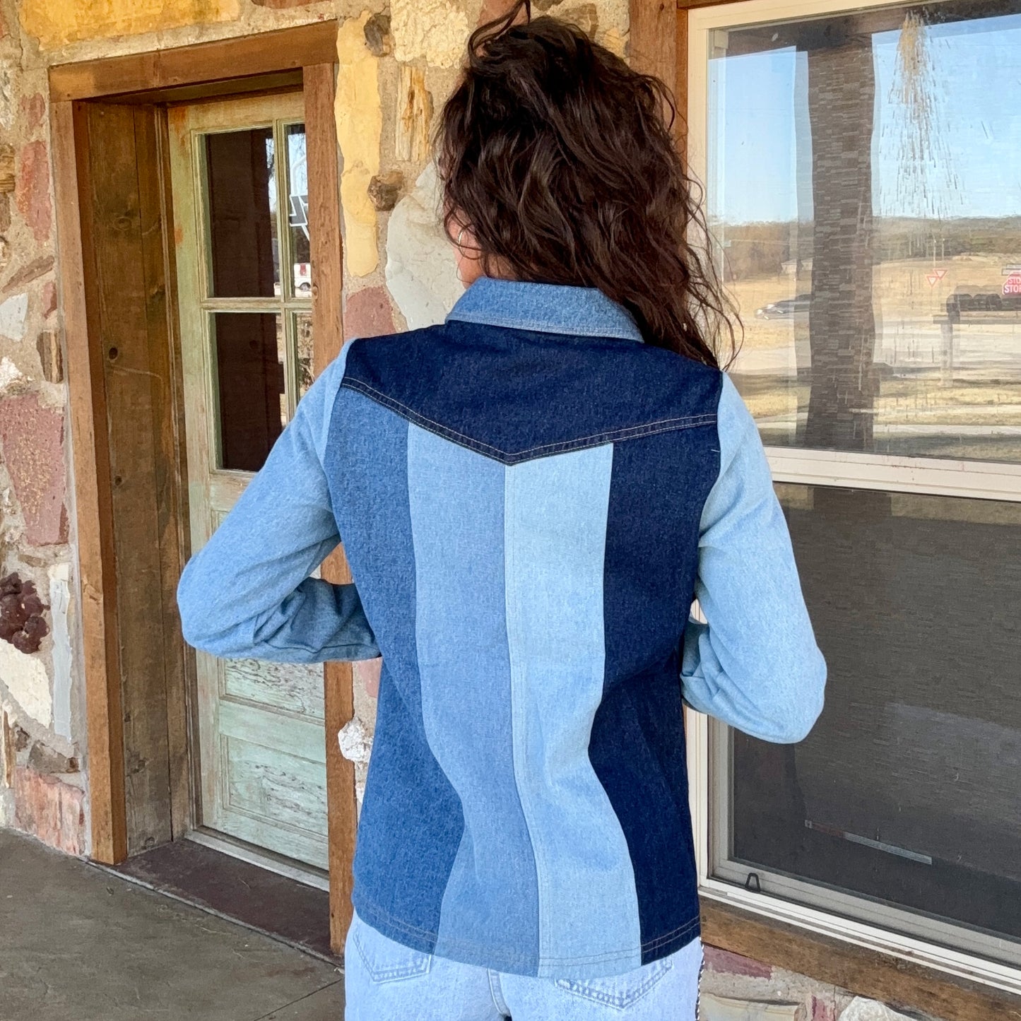 High Noon Colorblock Denim Shirt