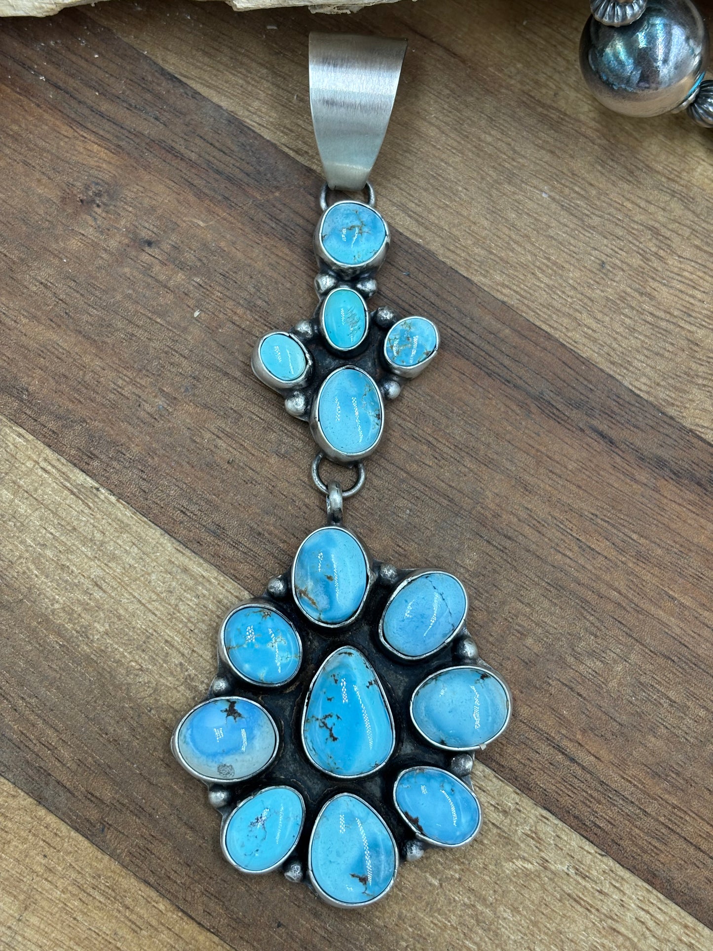 Turquoise Cluster Pendant #4 by Ella Peters