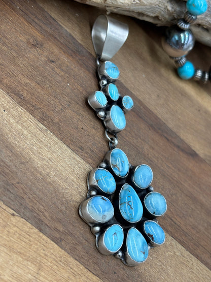 Turquoise Cluster Pendant #4 by Ella Peters