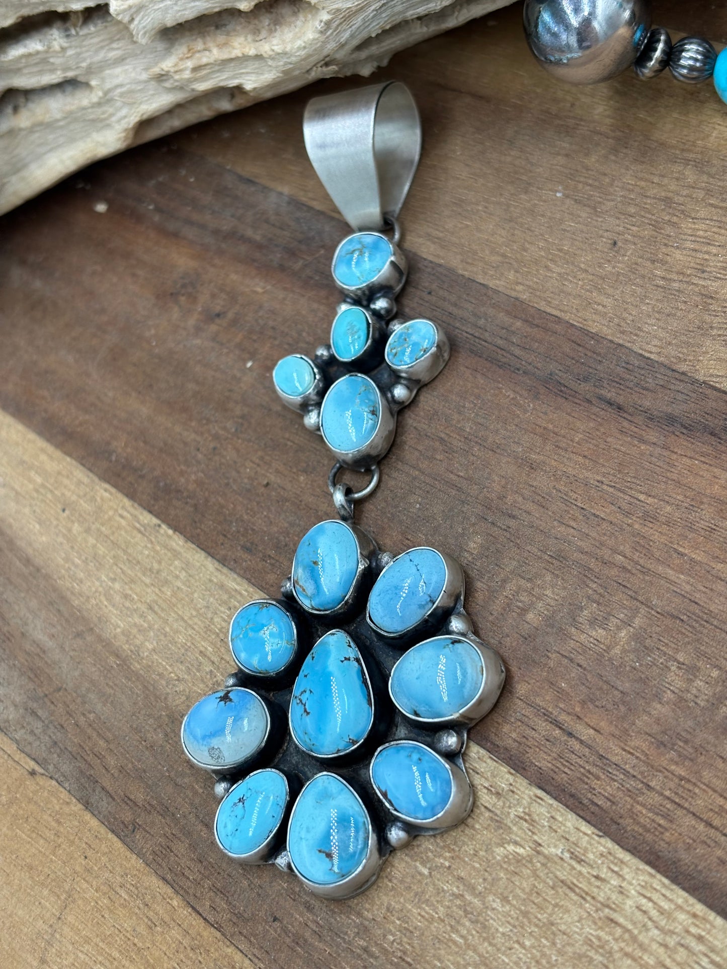 Turquoise Cluster Pendant #4 by Ella Peters