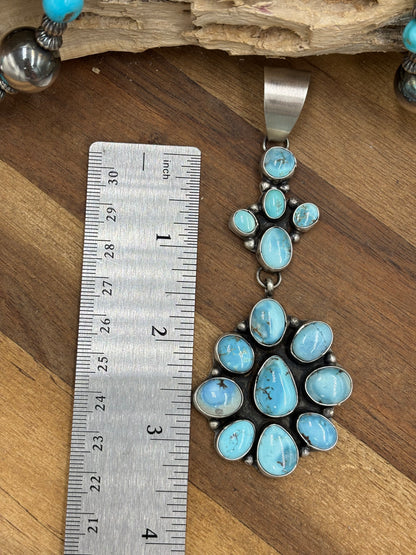 Turquoise Cluster Pendant #4 by Ella Peters