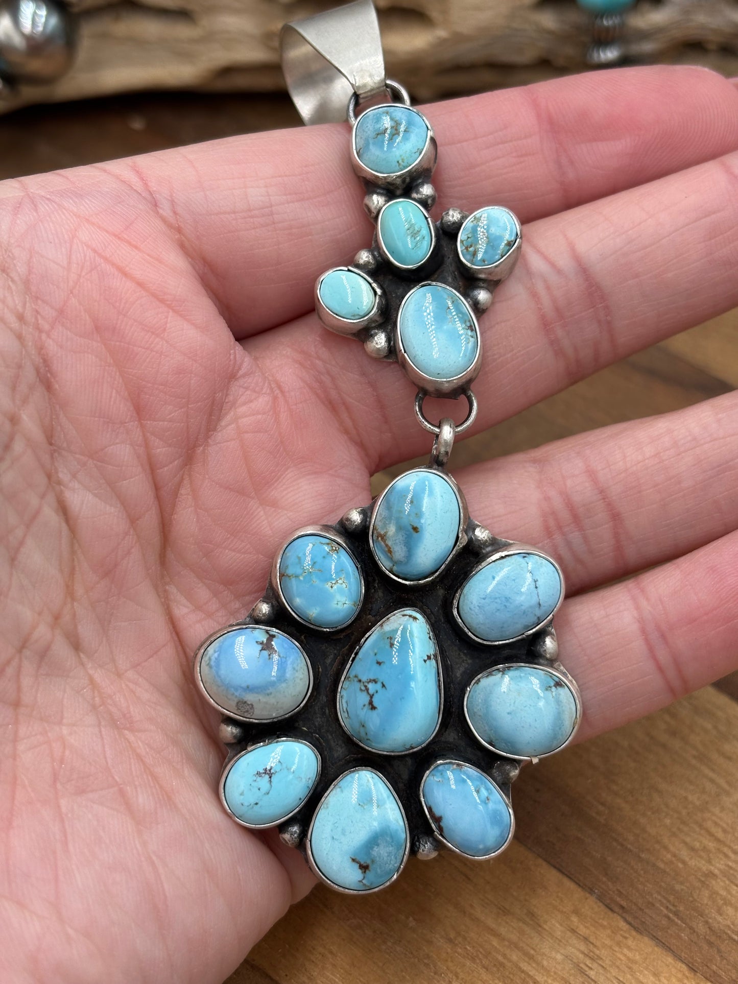 Turquoise Cluster Pendant #4 by Ella Peters