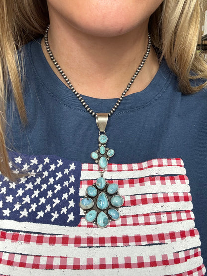Turquoise Cluster Pendant #4 by Ella Peters