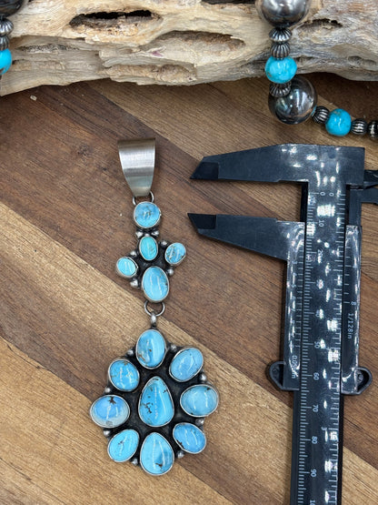 Turquoise Cluster Pendant #4 by Ella Peters
