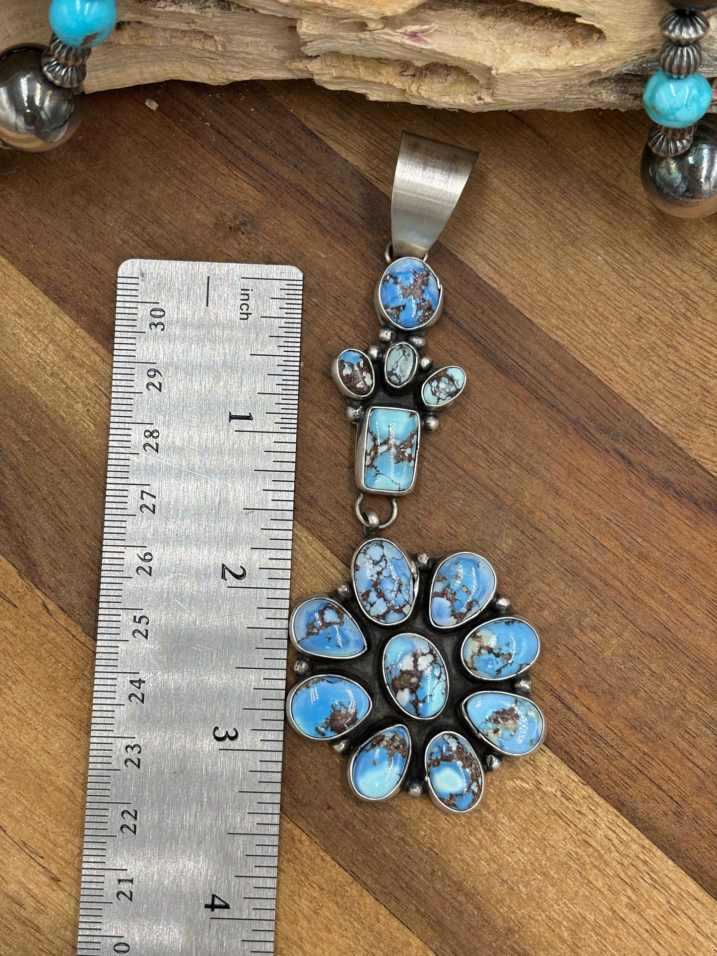Golden Hills Cluster Pendant #1 by Ella Peters