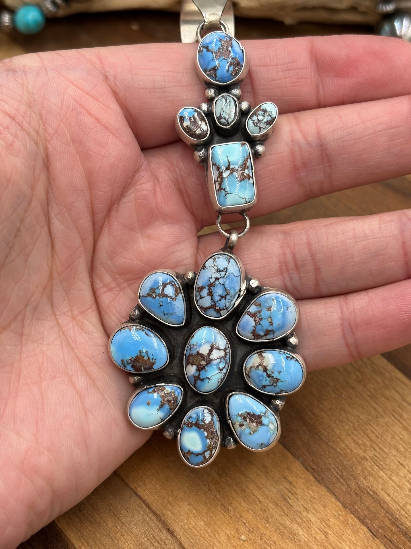 Golden Hills Cluster Pendant #1 by Ella Peters