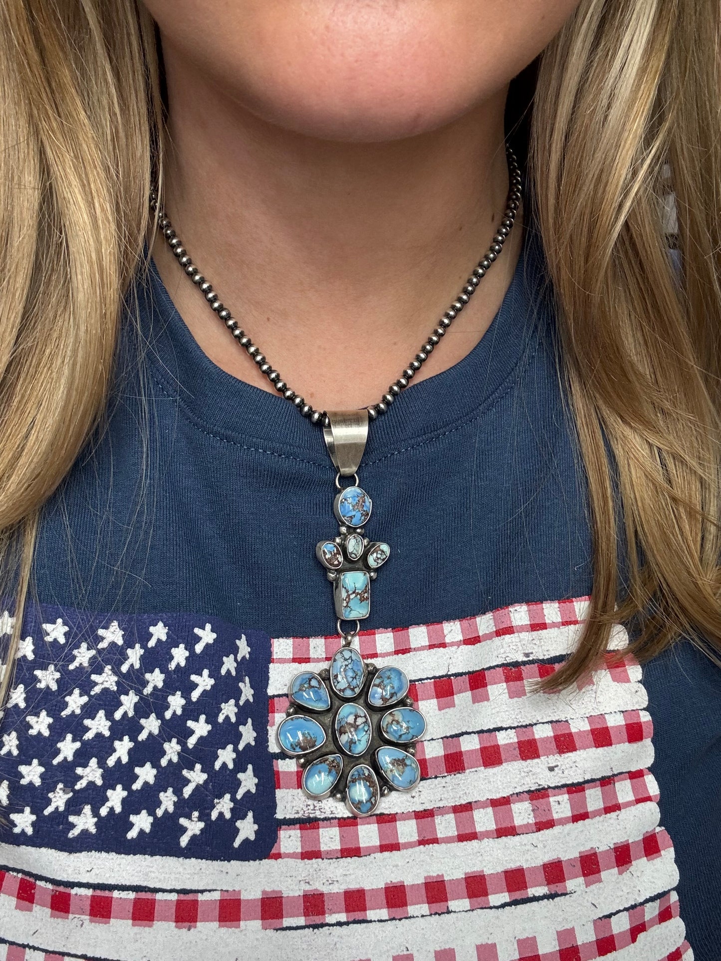 Golden Hills Cluster Pendant #1 by Ella Peters