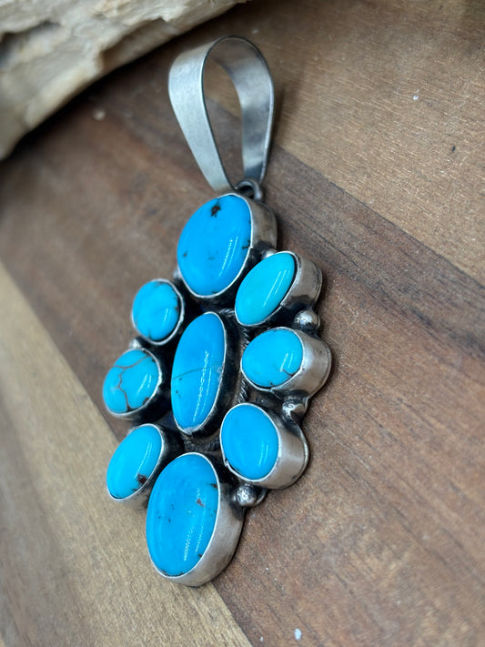 Turquoise Cluster Pendant #3 by Ella Peters