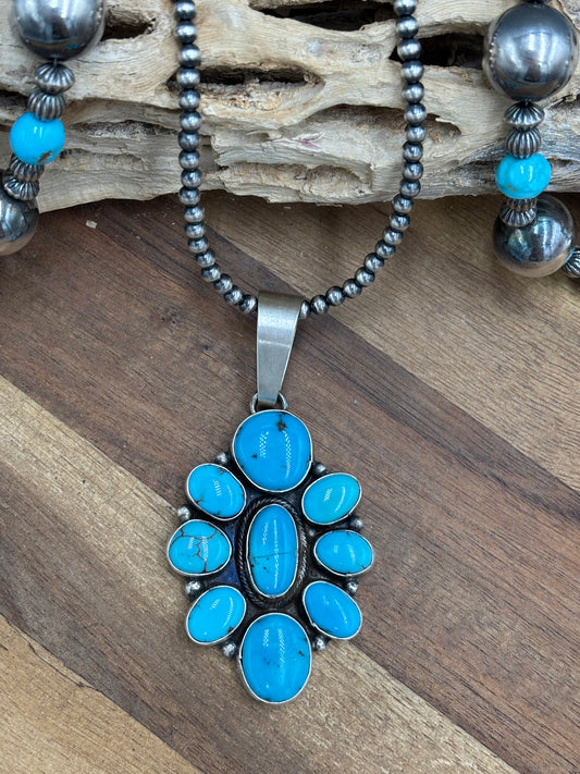 Turquoise Cluster Pendant #3 by Ella Peters