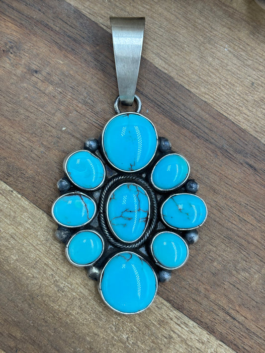 Turquoise Cluster Pendant #2 by Ella Peters