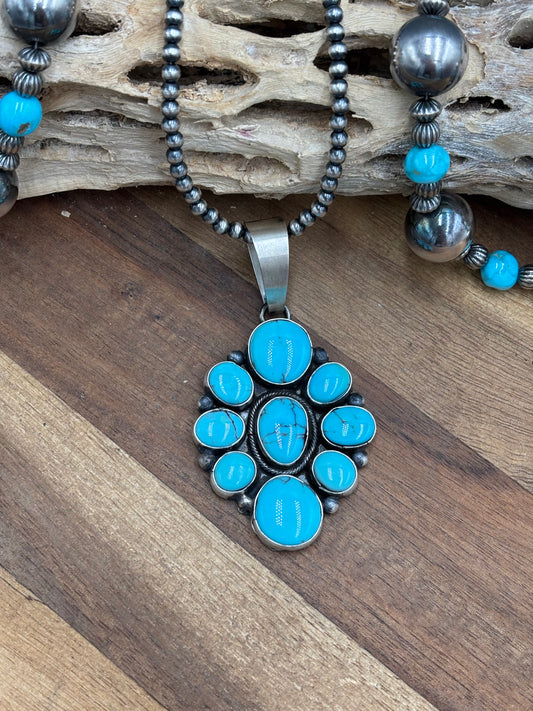 Turquoise Cluster Pendant #2 by Ella Peters