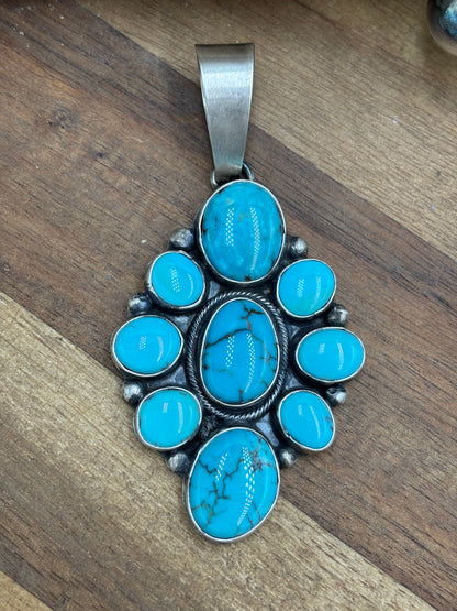 Turquoise Cluster Pendant #1 by Ella Peters