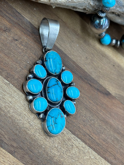 Turquoise Cluster Pendant #1 by Ella Peters