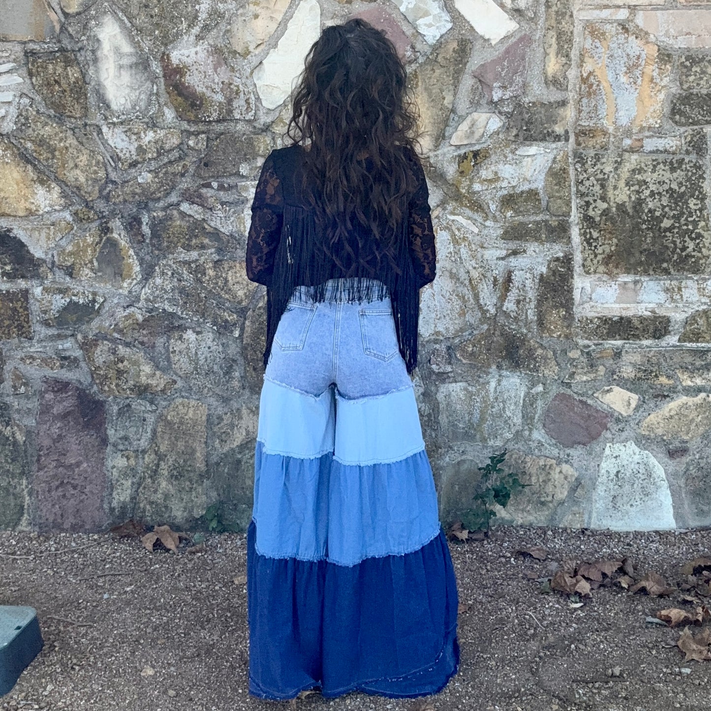 Blue Bird Tiered Denim Pants