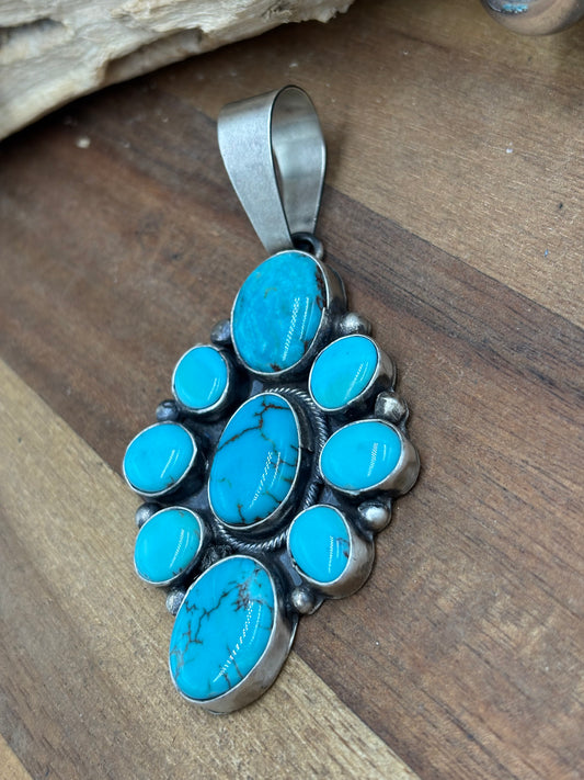 Turquoise Cluster Pendant #1 by Ella Peters