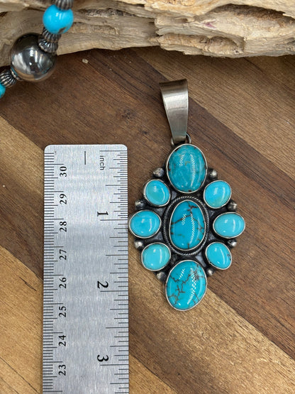 Turquoise Cluster Pendant #1 by Ella Peters