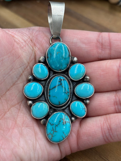 Turquoise Cluster Pendant #1 by Ella Peters