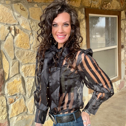 Blackwater Belle Sheer Stripe Top