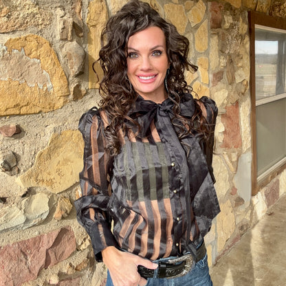 Blackwater Belle Sheer Stripe Top