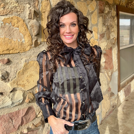 Blackwater Belle Sheer Stripe Top