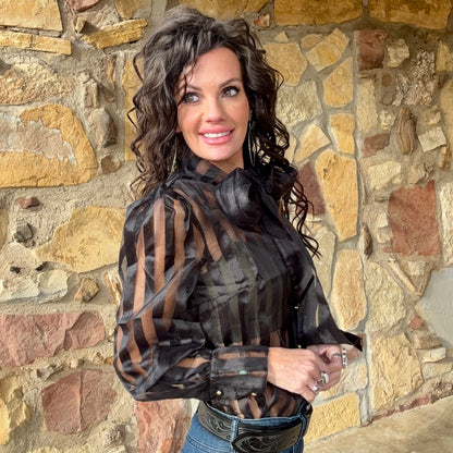 Blackwater Belle Sheer Stripe Top