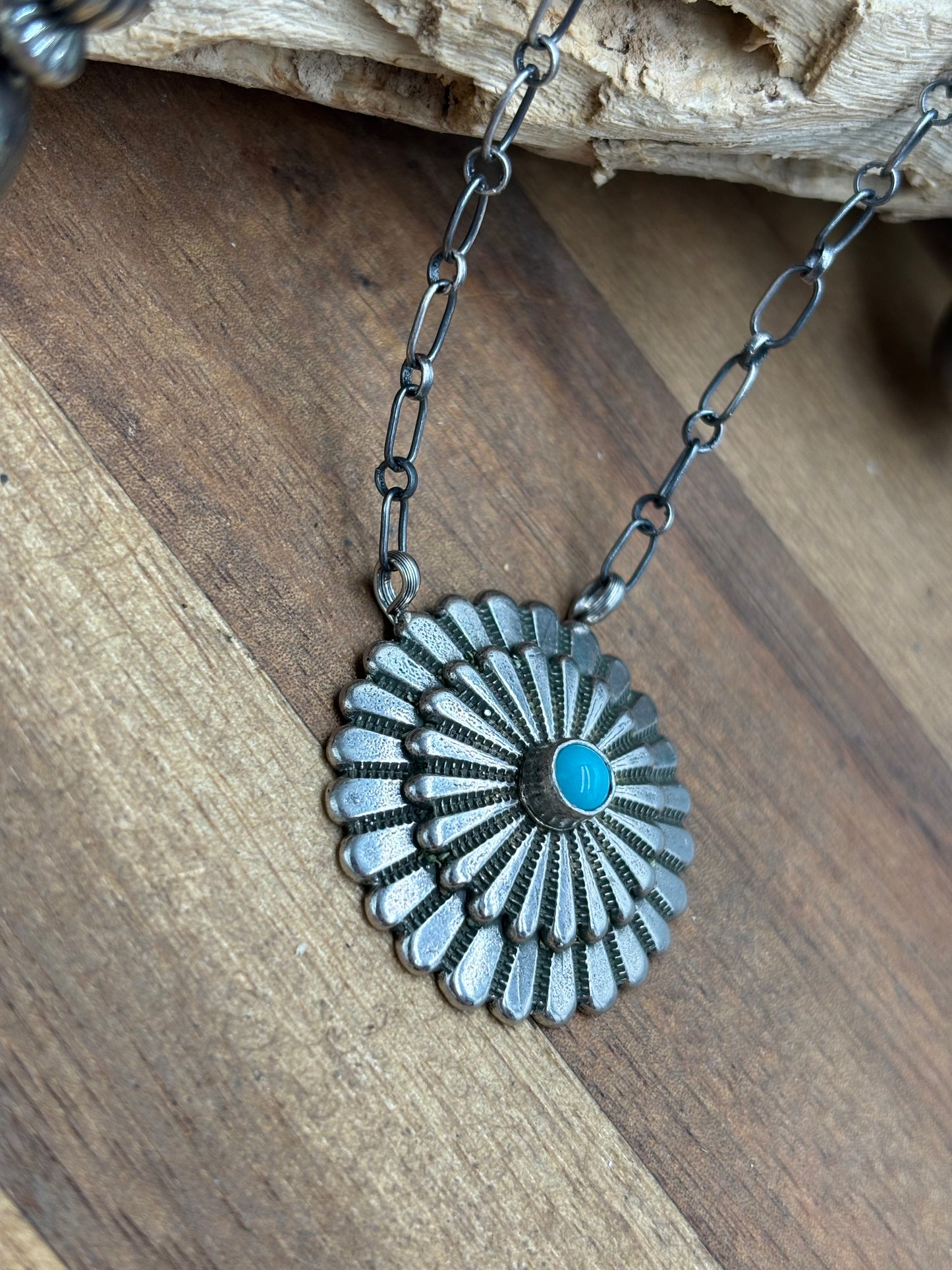 Kingman Turquoise Necklace by Sheldon Mariano, Navajo