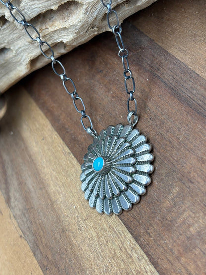 Kingman Turquoise Necklace by Sheldon Mariano, Navajo