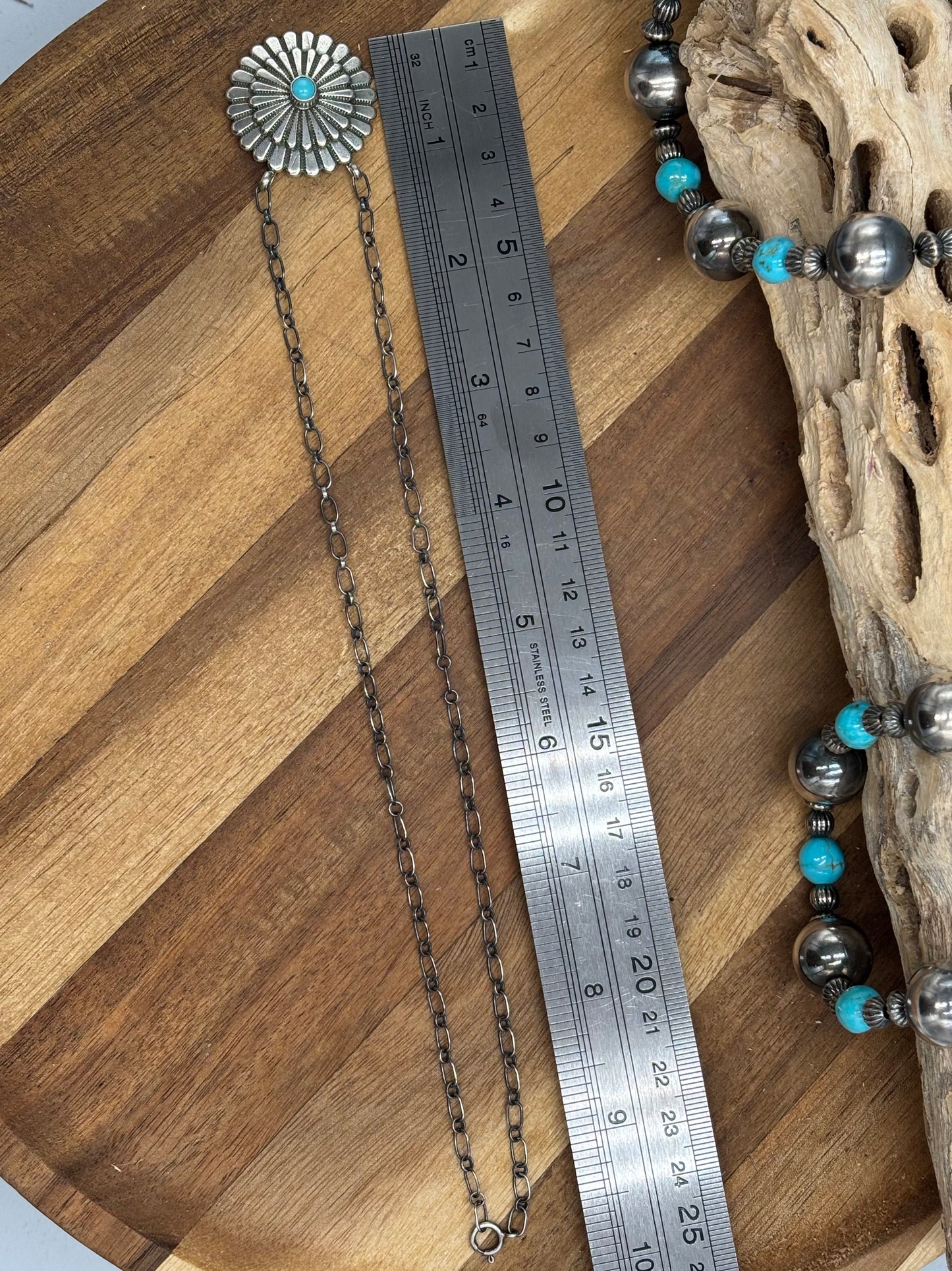 Kingman Turquoise Necklace by Sheldon Mariano, Navajo