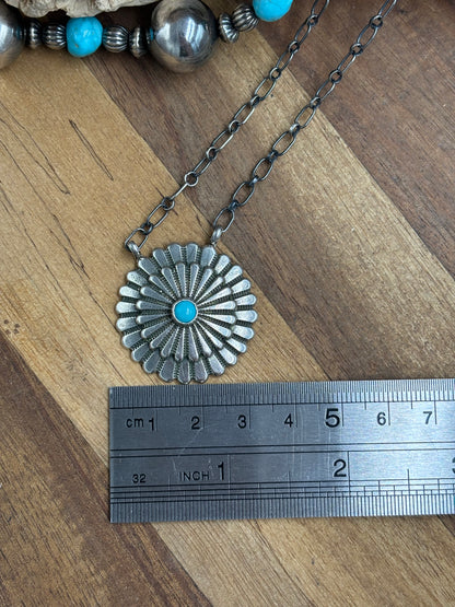 Kingman Turquoise Necklace by Sheldon Mariano, Navajo