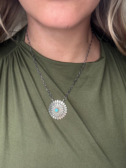 Kingman Turquoise Necklace by Sheldon Mariano, Navajo