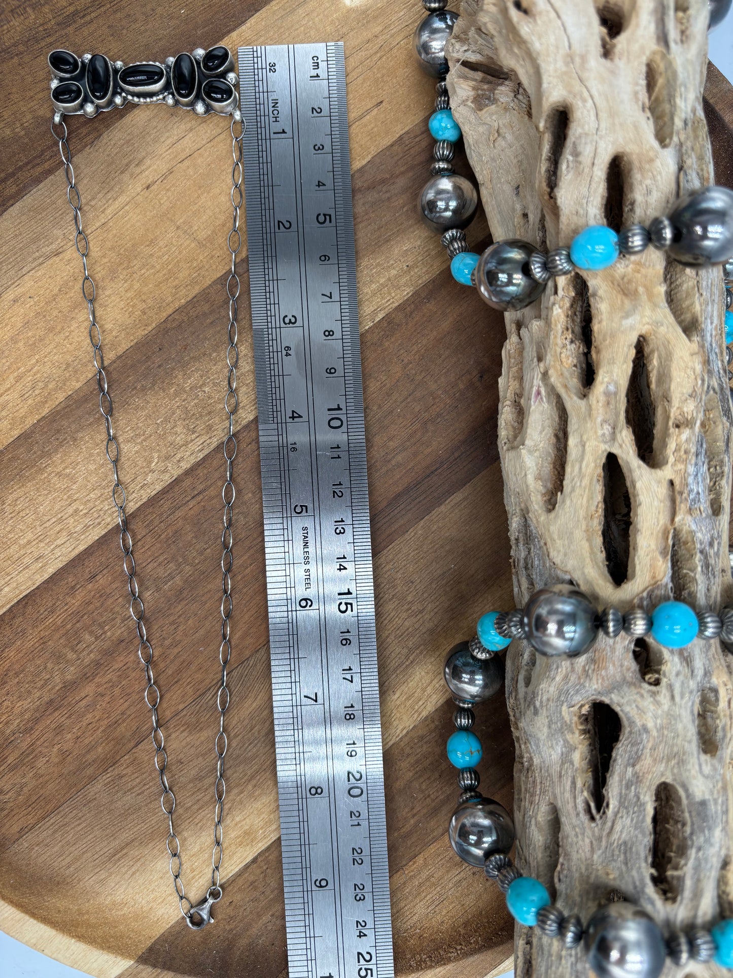 Black Onyx Necklace by Bonnie Benally, Navajo