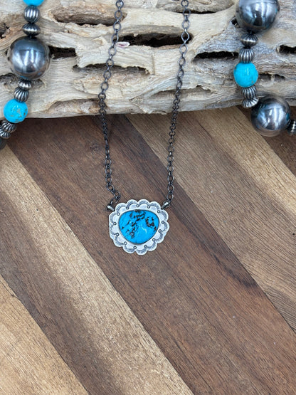 Kingman Turquoise Necklace by Scott Skeets, Navajo