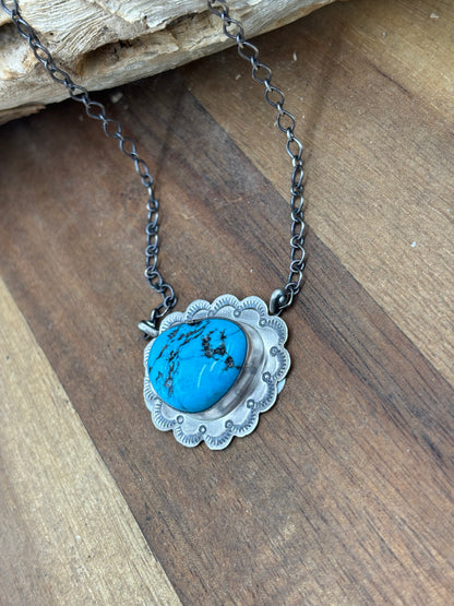 Kingman Turquoise Necklace by Scott Skeets, Navajo