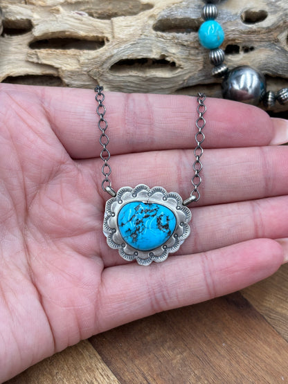 Kingman Turquoise Necklace by Scott Skeets, Navajo