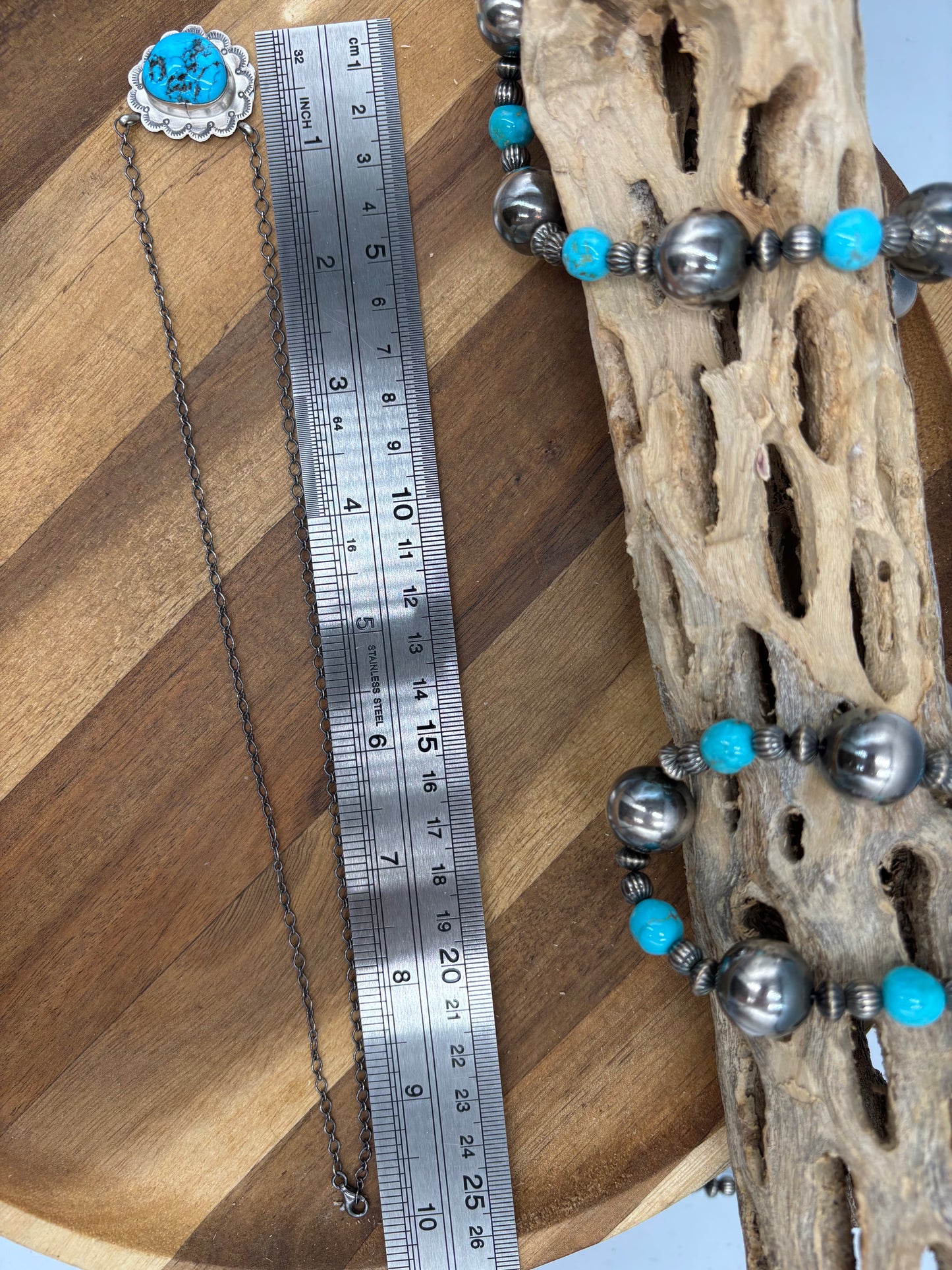 Kingman Turquoise Necklace by Scott Skeets, Navajo