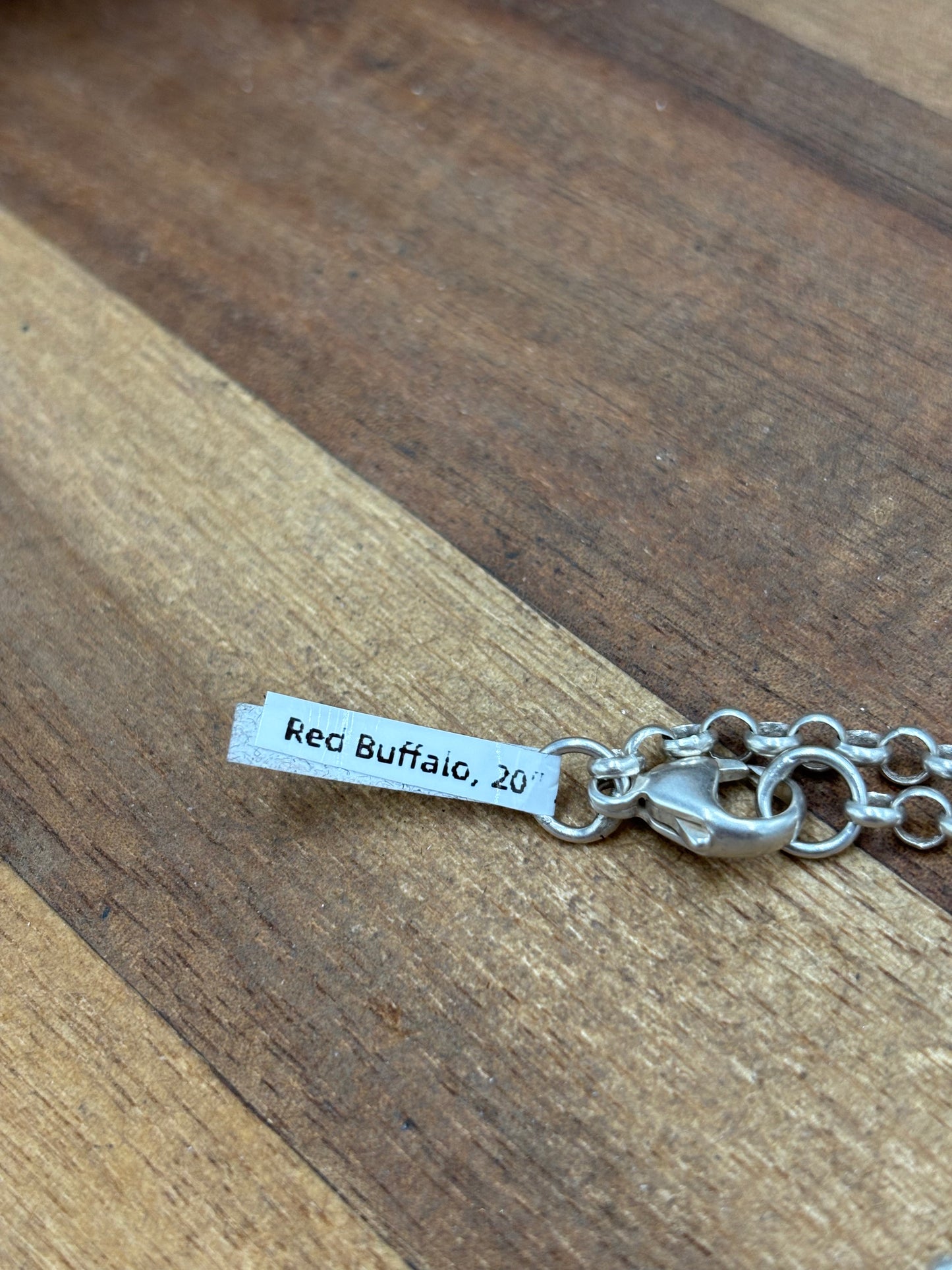 Red Buffalo & Natural Cowhide Bar Necklace