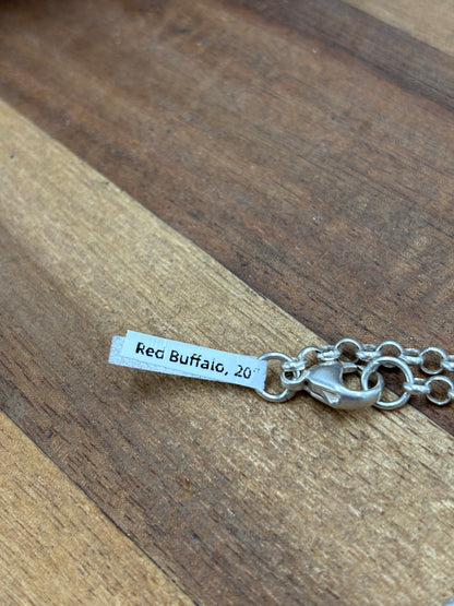Red Buffalo & Natural Cowhide Bar Necklace