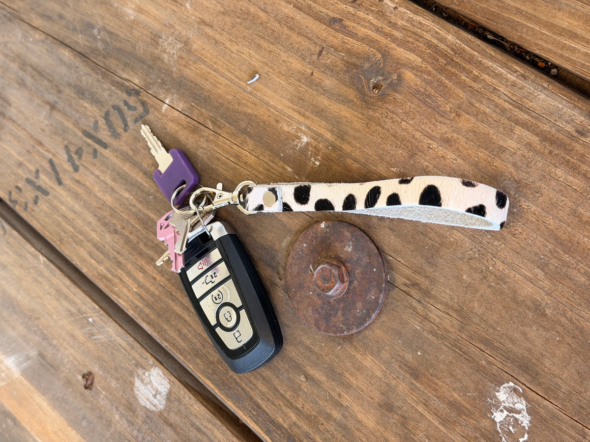 Black & White Hair on Hide Wristlet