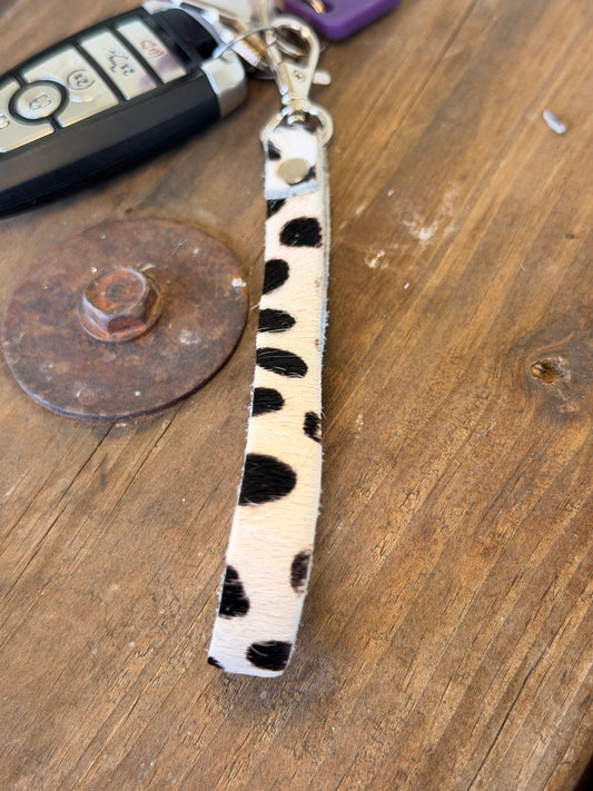 Black & White Hair on Hide Wristlet