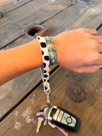 Black & White Hair on Hide Wristlet
