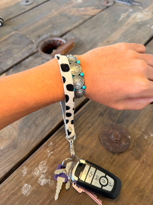 Black & White Hair on Hide Wristlet