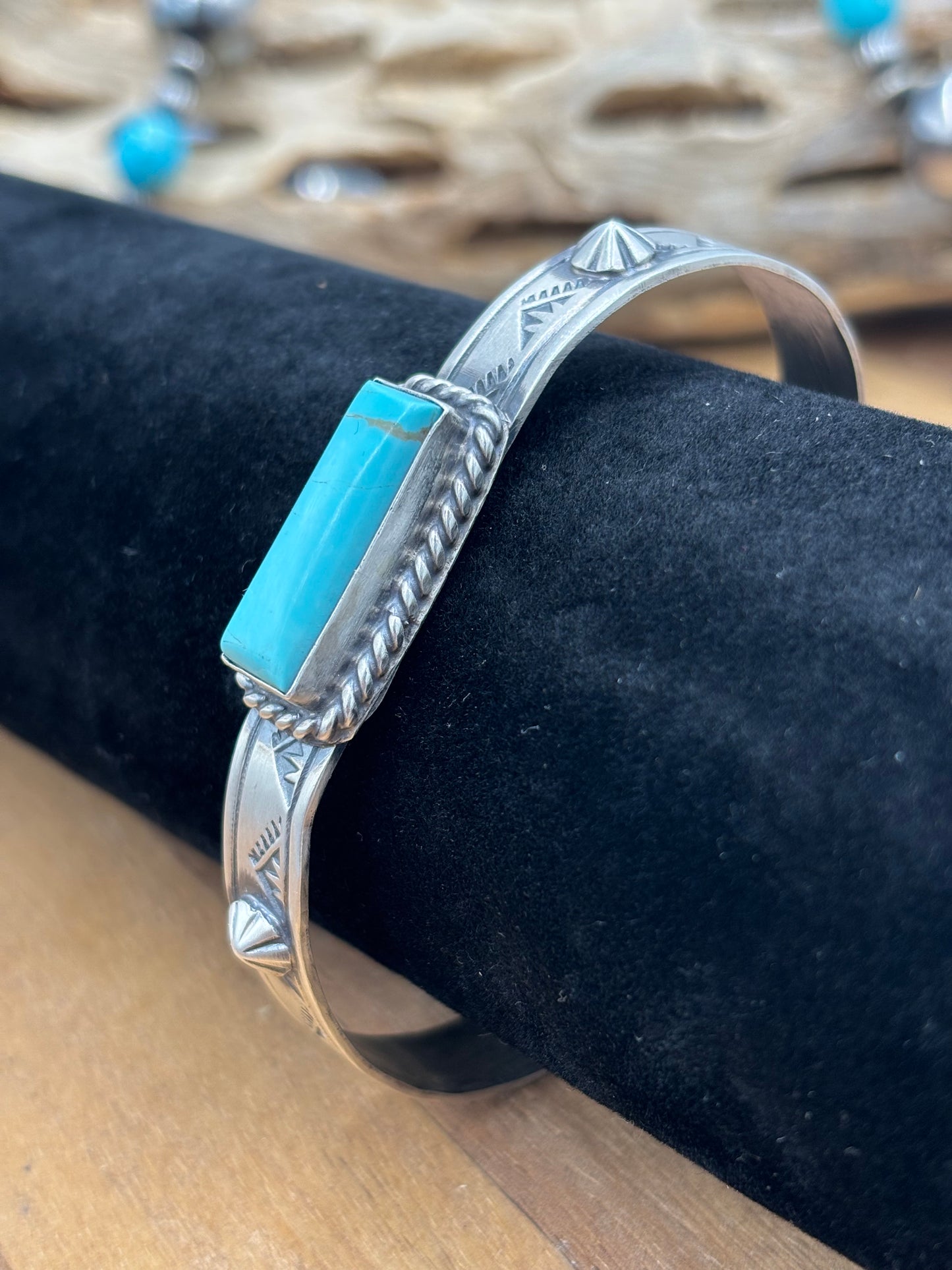 Kingman Bar Cuff #1 by Rick Enriquez, Navajo