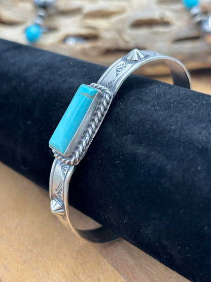 Kingman Bar Cuff #1 by Rick Enriquez, Navajo